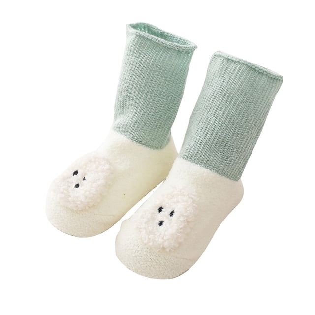 Calcetines HUOGUO, zapatos para niños pequeños, forro polar coral, antideslizantes, dibujos animados