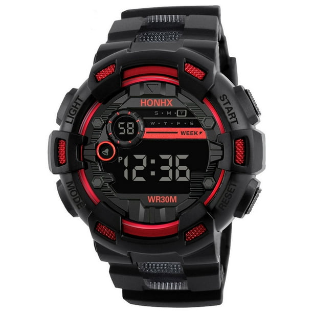 Reloj deportivo para hombre, relojes para hombre, seis estilos de relojes electrónicos deportivos geniales con cuatro botones, reloj de acero inoxidable