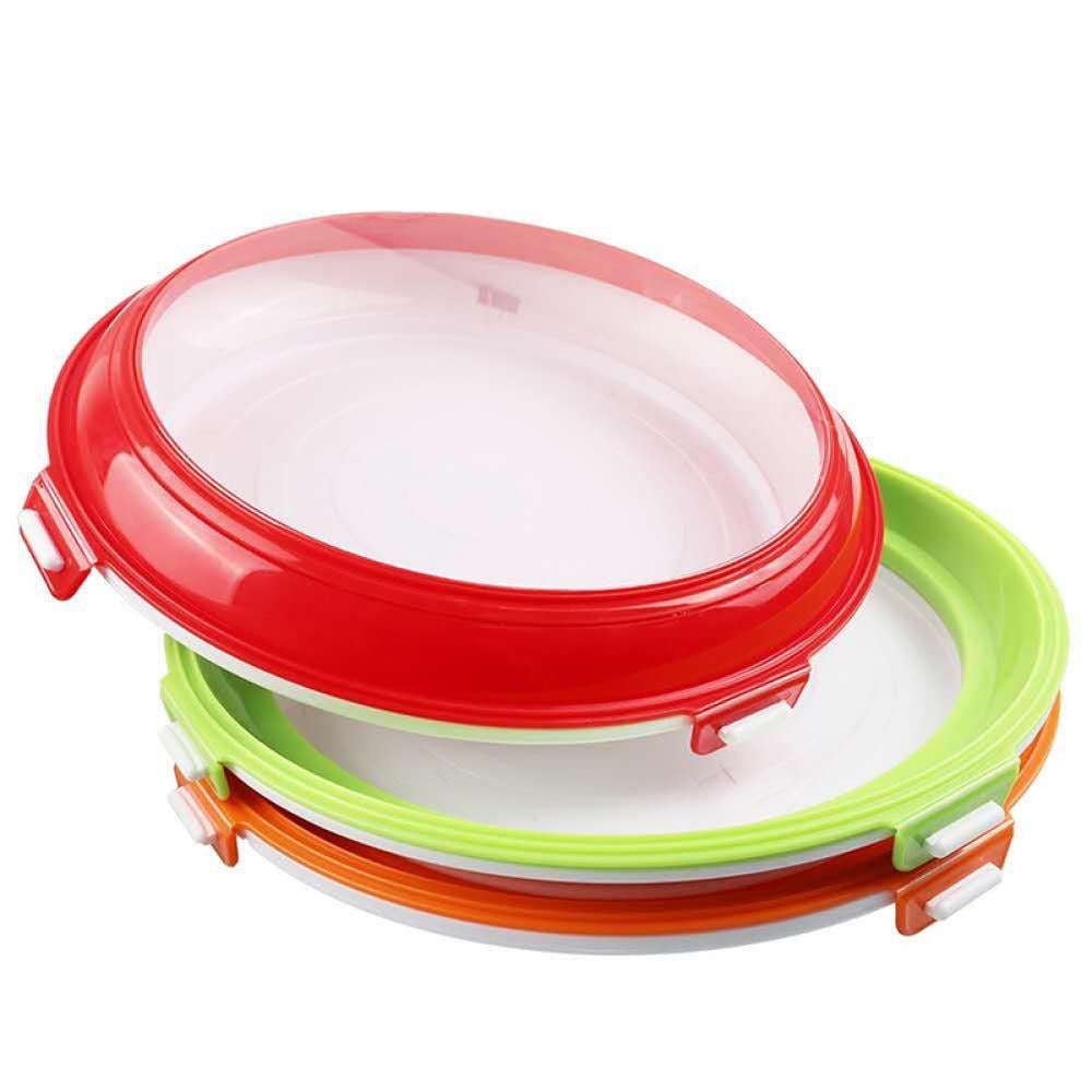 Happyline Food Preservation Tray, Stackable BPA Free Plastic Food Storage  Container with Elastic Reusable Locking Lid for Refrigerator and Freezer  Flat Food ONLY (Red, Square, 2 Pack) 