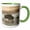 Green/White, variant on 3drose, Bison on Foggy Morning Along Madison River, Yellowstone Np., 15oz Two-tone Blue Mug