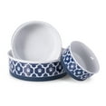 thumbnail image 2 of Bone Dry Single Lattice Pet Bowl Set, Nautical Blue, Small 4.25x2-inches, 2 of 3
