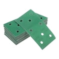 thumbnail image 1 of Hojas de lijado de gancho y bucle Unique Bargains 7.09 pulgadas x 3.74 pulgadas verdes 50 piezas P400 rectangulares con 8 agujeros para un pulido y molienda eficientes, 1 of 1