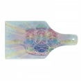 thumbnail image 1 of Hamsa Cutting Board, Energy Flow Aura Inspired Design Harmony Yoga Theme, Decorative Tempered Glass Cutting and Serving Board, Wine Bottle Shape, Pale Pink Peach and Aqua, by Ambesonne, 1 of 1