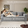 thumbnail image 5 of Muumblus 71" Boneless Sofa with Square Arms, Living Room Upholstered Deep Seat Couch with Pocket, Light Gray Corduroy, 5 of 8