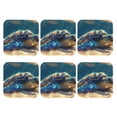 thumbnail image 2 of Pofeuu Sunshine Underwater Sand Turtle Print Leather Coasters Set of 6, Round Cups Mugs Mat Pad for Home Kitchen Heat Resistant Drink Coasters,Square, 2 of 7