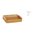 thumbnail image 4 of Cesta De Frutas Tejida, Tazón Para Aperitivos Y Plato De Pan Con Mesa Redonda De Casa De Muñecas En Miniatura Para Escritorio Y Decoración De Casa De Juegos De Jardín De Simulación., 4 of 7