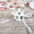 thumbnail image 2 of Beautiful Hand Ribbon Flower Bridal Bridesmaid Wrist Corsage Prom Wedding Decorations (Silver), 2 of 5