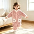 thumbnail image 4 of Maqroz Cute Girls Boys Fuzzy Fleece Snowsuit Winter Warm Romper Long Sleeve Hooded Onesie Outerwear Daily Wear Toddler Clothes with Animal Pockets, 4 of 8