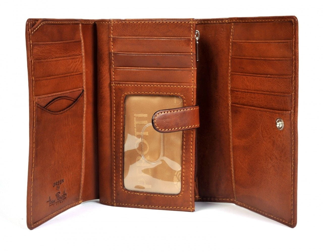 Tony Perotti Italian Leather Express Vertical Trifold Wallet w/ ID 