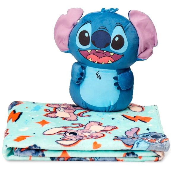 Disney Lilo & Stitch Stitch Plush & Fleece Throw Set (Squeezy Stitch)