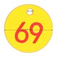 thumbnail image 3 of 100Pieces Plastic Single Side Tags Number Tags with Keyring Lightweight Information Index for Key Tags Office Index Supp Red, 3 of 5
