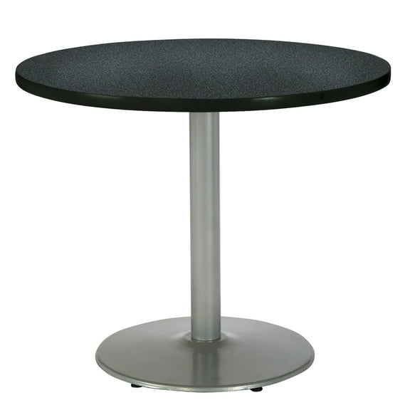 KFI Studios Mode 3' x Round' Dining Table, Mahogany, Silver Base