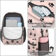 thumbnail image 4 of Dog Paw Print Pink Pattern 17" School Backpacks for Teens,Waterproof Oxford Fabric,S-Shape Padded Straps for School,Travel,Hiking,Camping, 4 of 6