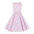 thumbnail image 1 of Polka Dot Vintage Enfants des Années 1950 Swing Robe Fleur Floral Midi Robe Coton Robe d'Été Bébé Fille, 1 of 7