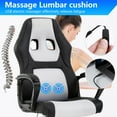 thumbnail image 4 of PayLessHere Gaming Office Chair - PU Leather w/Massage & 360° Swivel for Adults，White, 4 of 7