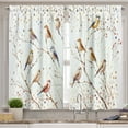 thumbnail image 5 of Ambesonne Bird Print Valance & Curtain 3 Pcs Set, Fall Branches Polka Dots, 55"x30", Pastel Brown Purpleblue, 5 of 7