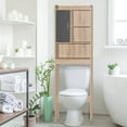 thumbnail image 2 of Better Home Products Ace Over-The-Toilet Storage Cabinet in Natural Oak & Dark Gray, 2 of 20