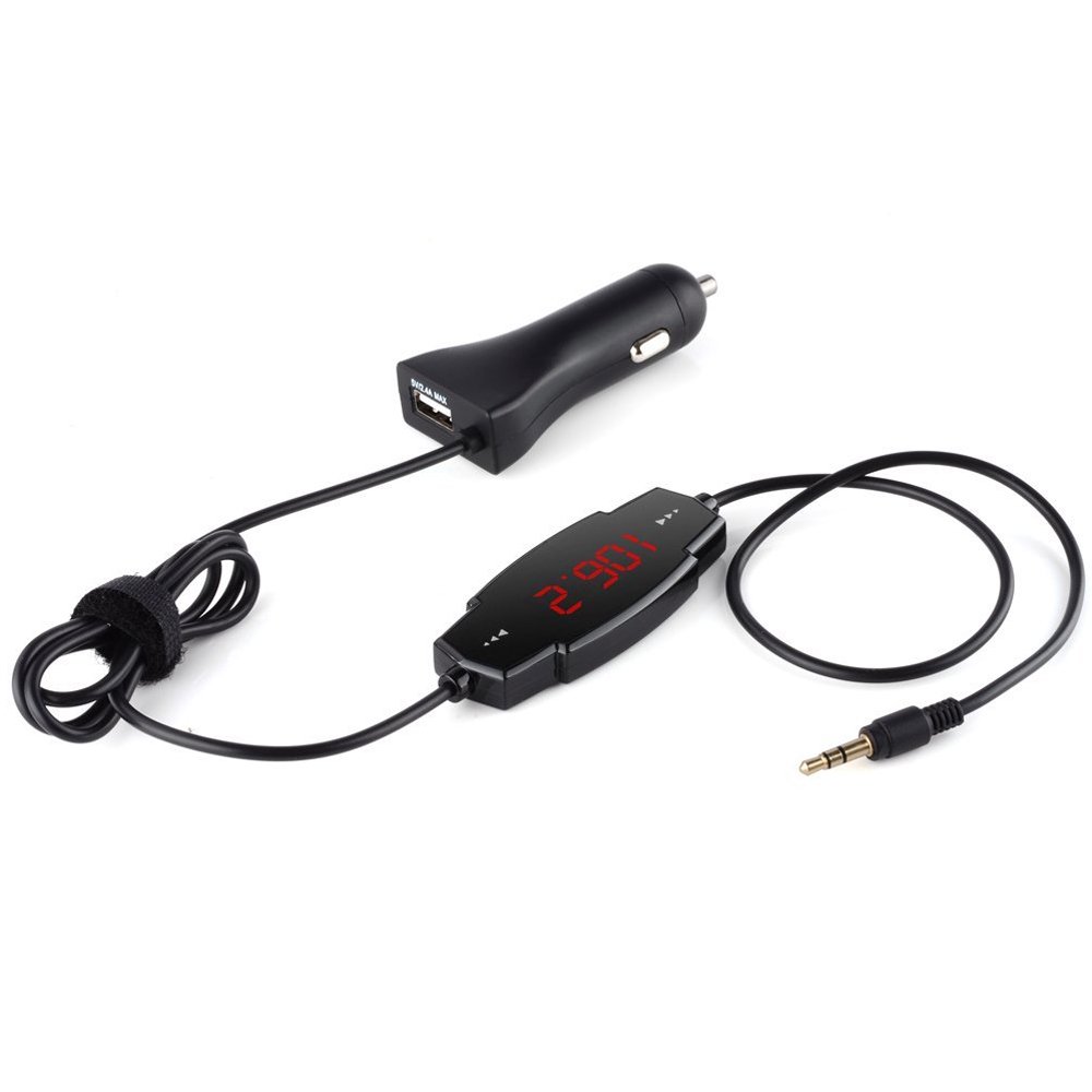 FM Transmitters Wireless Radio AUX + USB Car Charger (2.4A) Adapter Kit