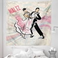 thumbnail image 1 of Modern Tapestry, Vintage Style Drawn Romantic Danching Couple with Waltz Theme Words, Fabric Wall Hanging Decor for Bedroom Living Room Dorm, 5 Sizes, Multicolor, by Ambesonne, 1 of 1
