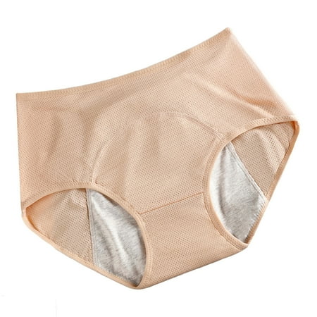 

WGOUP Full Coverage Leak Proof Panties Womens Comfortable Breathable Underwear Briefs Khaki(Buy 2 Get 1 Free)