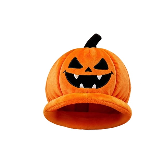 Adult Halloween Pumpkin Hat Orange Black Knit Costume Accessory For Party