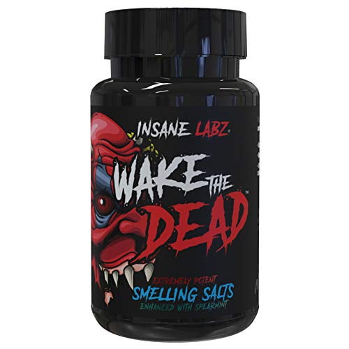 Insane Labz Wake The Dead Smelling Salts Pre Workout, Massive Energy Boosting Powder, Ammonia Inhalant, Extreme Focus for Power-Lifting Athletes, 100 Uses just add Water
