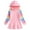 Pink, variant on Odeerbi Toddler Girls Cute Hooded Sweatshirts Dress Pleated Cotton Hoodie Dress Rainbow Striped Long Sleeve Loose Comfortable Casual Dress Toddler Girls Clothes