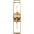 thumbnail image 4 of Possini Euro Design Fabian Modern Wall Light Sconces Set of 2 Warm Brass Hardwired 4" 2-Light Fixture Open Rectangular Frame for Bedroom, 4 of 9