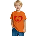 thumbnail image 4 of THDHVS Girls Summer T-Shirts,Summer Casual Tops for Kids,Girls Short Sleeve Heart Print T-Shirts Casual Cotton Tee Tops Blouse Orange 4-5 Years, 4 of 7