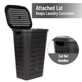 thumbnail image 7 of Mind Reader Slim Tapered Laundry Hamper with Lid, Clothes Basket with Swiss Cross Cut-Outs, Lightweight & Ventilated, Plastic, Gray, 7 of 7