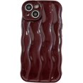 thumbnail image 1 of ORUYROP Designed for iPhone 12 Pro Max Case,Water Ripple Pattern Curly Wave Frame Soft Cute Phone Cover for Men Women Girls, Claret, 1 of 7
