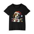 thumbnail image 2 of Odeerbi Kids Boys Girls Christmas T-shirt Fashion Cute Christmas Printed Casual Short Sleeve Cotton Top Shirt Kids Clothes Black, 2 of 5