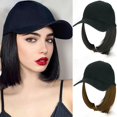 thumbnail image 2 of Sombrero sintético con pelucas, peluca corta y recta Bob, sombrero para el sol con pelo, gorra de béisbol para mujer, uso diario, peluca resistente al calor, 2 of 4