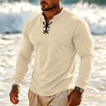 thumbnail image 2 of FOPSUFGWFO Men's Vintage V-Neck T-Shirt Breathable Daily Wear Viking Gothic Sweatshirts Casual Long Sleeve Lightweight Blouses L, 2 of 6