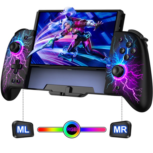 Para Nintendo Switch/controlador OLED, controlador de interruptor inalámbrico de efecto Hall, Joypad de interruptor de una pieza con batería RGB y 1000mAh