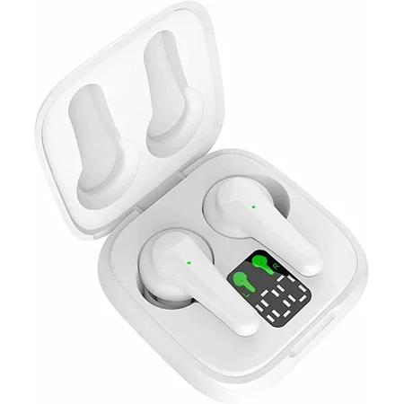 for ZTE Blade A7P Wireless Earbuds Touch Control with Charging Case IPX5 Sweat-Proof TWS Stereo Earphones Hi-Fi Deep Bass Noise Cancellation Outdoor Indoor Sport - White