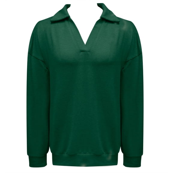 Women's Oversized V-Neck Knit Sweater - Fall Winter Drop Shoulder Long Sleeve Solid Color Comfort Pullover Top For St Patricks Day Outfits,Size:XL