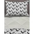 thumbnail image 3 of Folk Comforter & Sham Bedding Set, Monotone Interpretation of Ornate Birds with Floral Botanical Details, 3 pcs Duvet Set Microfiber Filling Quilt, 5 Sizes, Charcoal Grey and White, by Ambesonne, 3 of 4