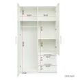 thumbnail image 2 of Clearance! High wardrobe and kitchen cabinet with 2 doors, 2 drawers and 5 storage spaces,white, 2 of 4