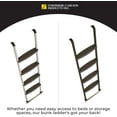 thumbnail image 3 of Stromberg Carlson Interior Bunk Ladder, KD, RV Bunk Ladder, Bunk Bed Ladder with Injection Molded Treads, Hooks and Mounting Hardware Included, can be Used as Dorm Loft Ladder - Black 60", 3 of 6