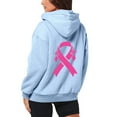 thumbnail image 4 of Womens Zip Up Hoodies Oversized Sweatshirt Long Sleeve Pink Ribbon Printed Fall Fashion Outfits 2025 Casual Waffle Hooded Tops with Pockets (Sky Blue, L), 4 of 5