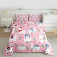 thumbnail image 2 of Manfei Cute Alpaca Boy Girl 2pcs Bedding Comforter Set,Cartoon Animal Twin Comforter Sets,Pink Flower Breathable Bedding Set,Microfiber Bedroom Decor,Reversible, 2 of 8