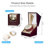JQUEEN Double Watch Winder with Quiet Motor, Ebony Wood Paint Watch Winders for Automatic Watches