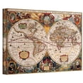 thumbnail image 2 of Henricus Hondius "A New And Accurate Map Of The World" Gallery-Wrapped Canvas, 2 of 4