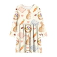thumbnail image 4 of Robe à Manches Longues pour Filles, Robe Patineuse Évasée pour Enfants, Robe Décontractée Extensible à Col Rond pour l'École, Récitals, Fêtes, Automne, Hiver, Tailles 4-14, 4 of 8