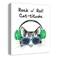 thumbnail image 2 of Creative Products Green Rock N' Roll Cattitude 16x20 Canvas Wall Art, 2 of 5