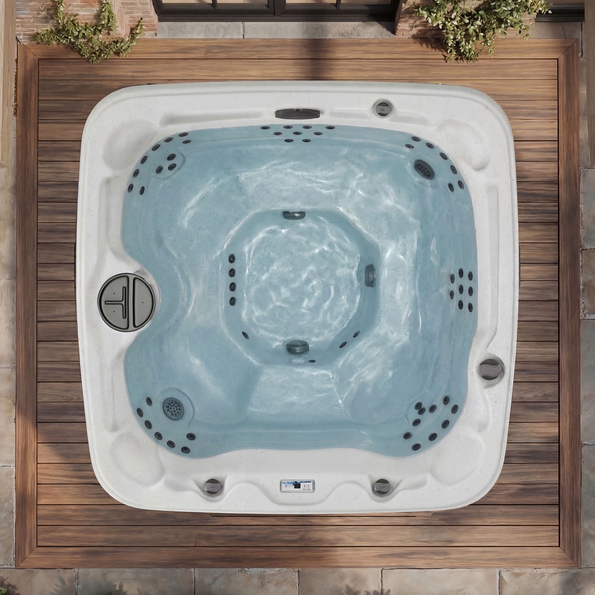 Lifesmart LS700DX Hot Tub - 7 Person, 90-Jet, 220-Volt, Sea Salt/ Espresso Brown