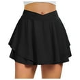 thumbnail image 2 of Teissuly Women's Sports Solid Color Pocket Yoga Pants Skirt With High Waist, 2 of 6