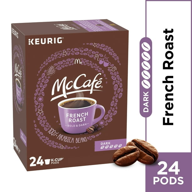 McCafe Dark French Roast Coffee KCup Pods, Caffeinated, 24 ct 8.3 oz Box