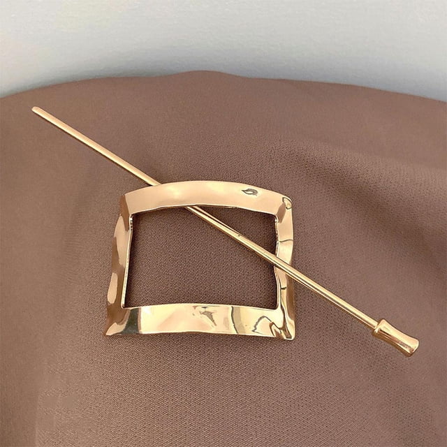 Pinza de pelo con estilo para niñas, pasador de Metal geométrico hueco portátil, horquilla que combina con todo, accesorio para la cabeza para mujeres, accesorio de peinado Cuadrado dorado Colcomx Clip de pelo de chicas